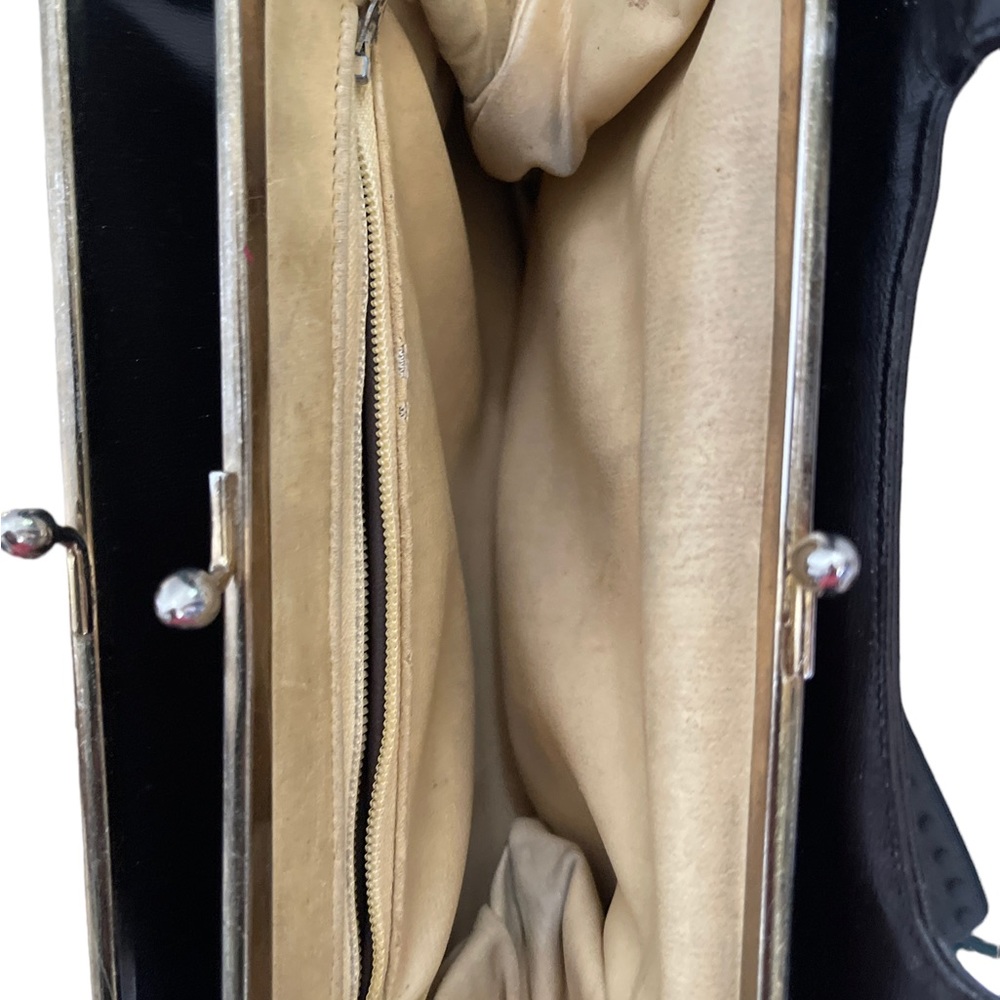 Vintage Lou Taylor Classic Gray Italian Leather Shoulder Bag - Picture 7 of 13